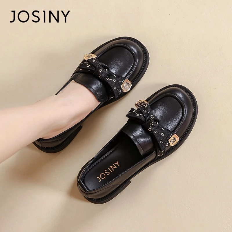 卓诗尼2024秋新款平底气质乐福鞋女款皮鞋平底鞋女上班族女士单鞋