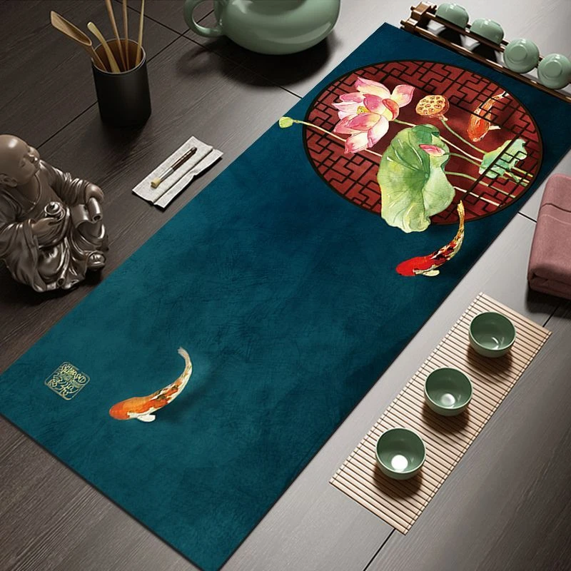 新中式时尚中国风茶旗垫茶杯垫速干免洗茶巾加厚茶几垫子茶巾垫