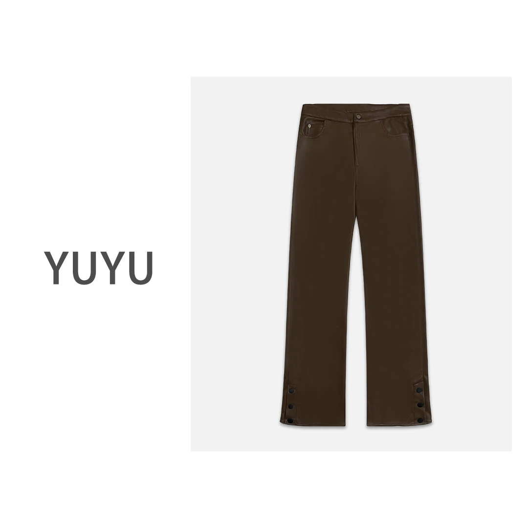 【美拉德风】质感百搭裤脚纽扣设计休闲风秋冬穿搭通勤休闲裤KZ49