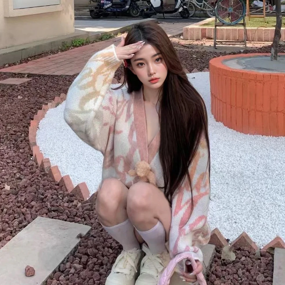 【流光】设计感百搭减龄情侣同款宽松毛衣开衫.Y345