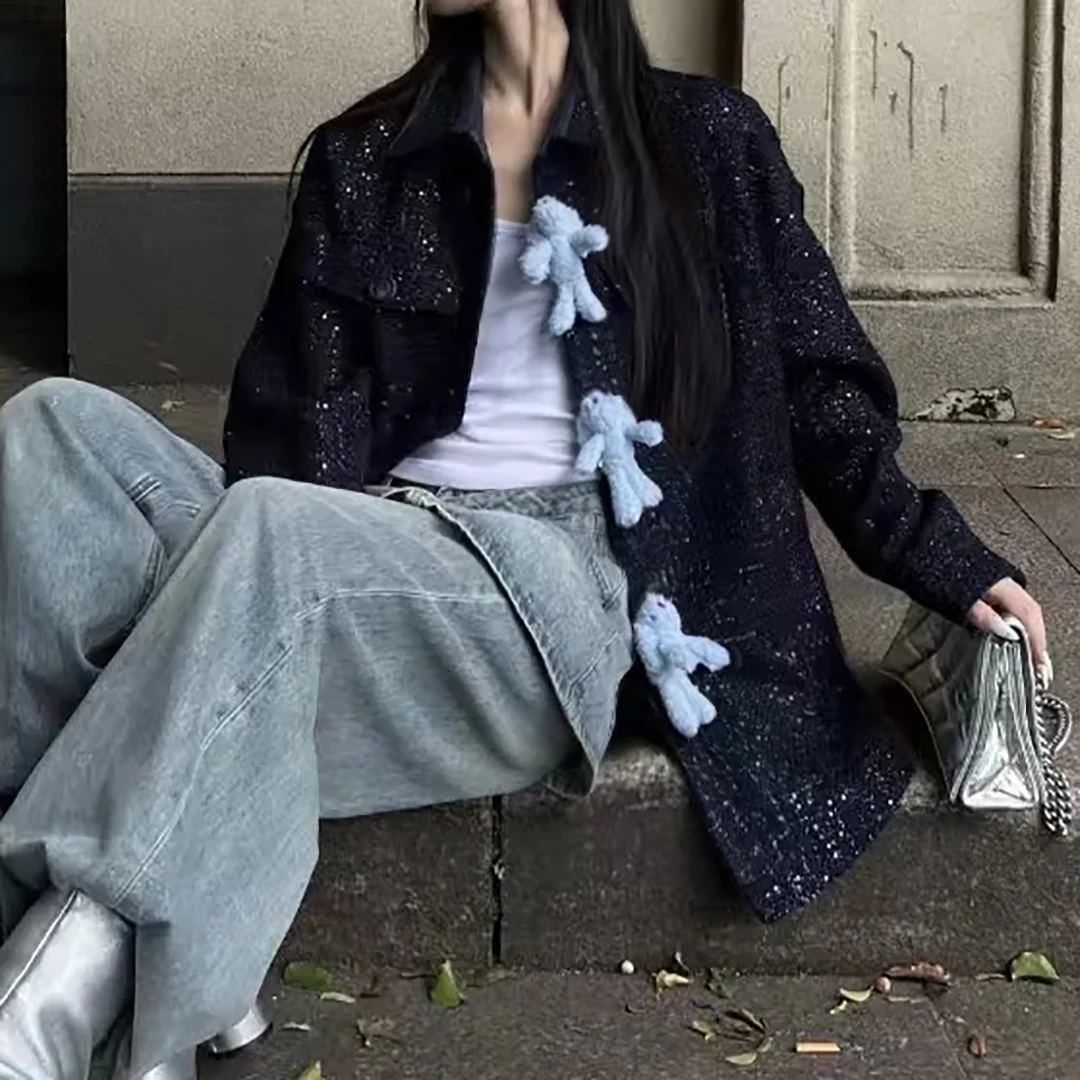 【璀璨】重工粗花呢亮片百搭设计感休闲外套.Y403