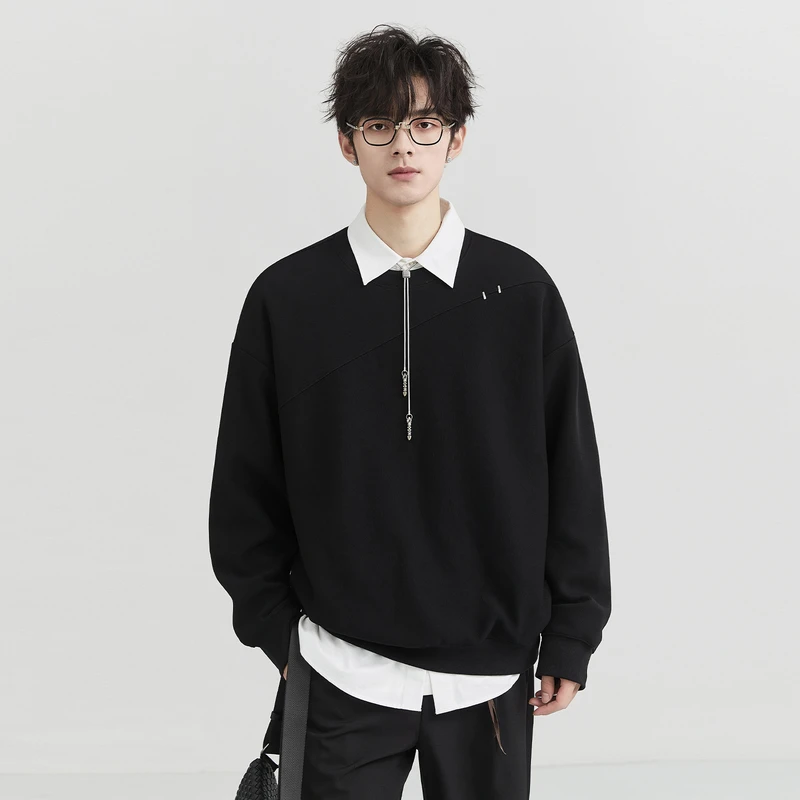 AVA2024秋季男上衣长袖时尚休闲百搭简约宽松潮流卫衣N431679