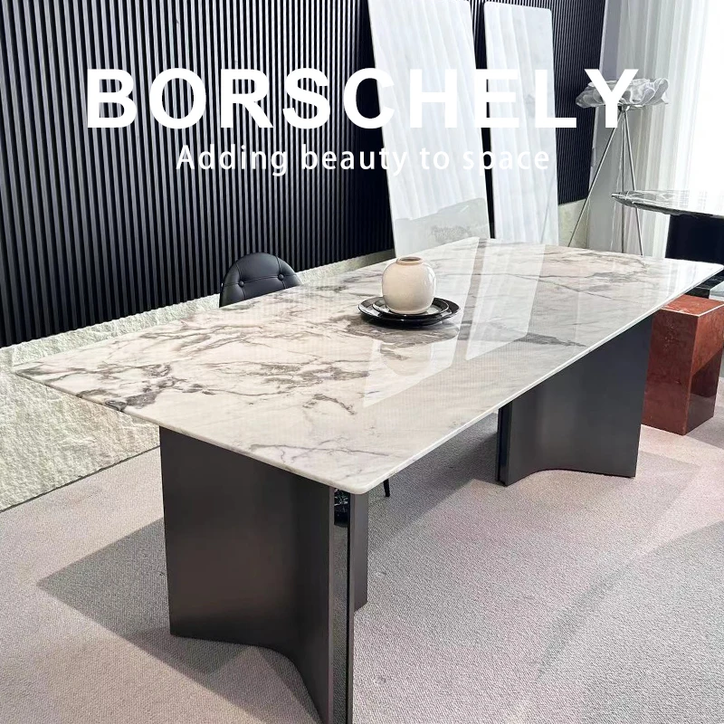 BORSCHELY/宝石利 毕加索长方形餐桌大理石意式极简风格