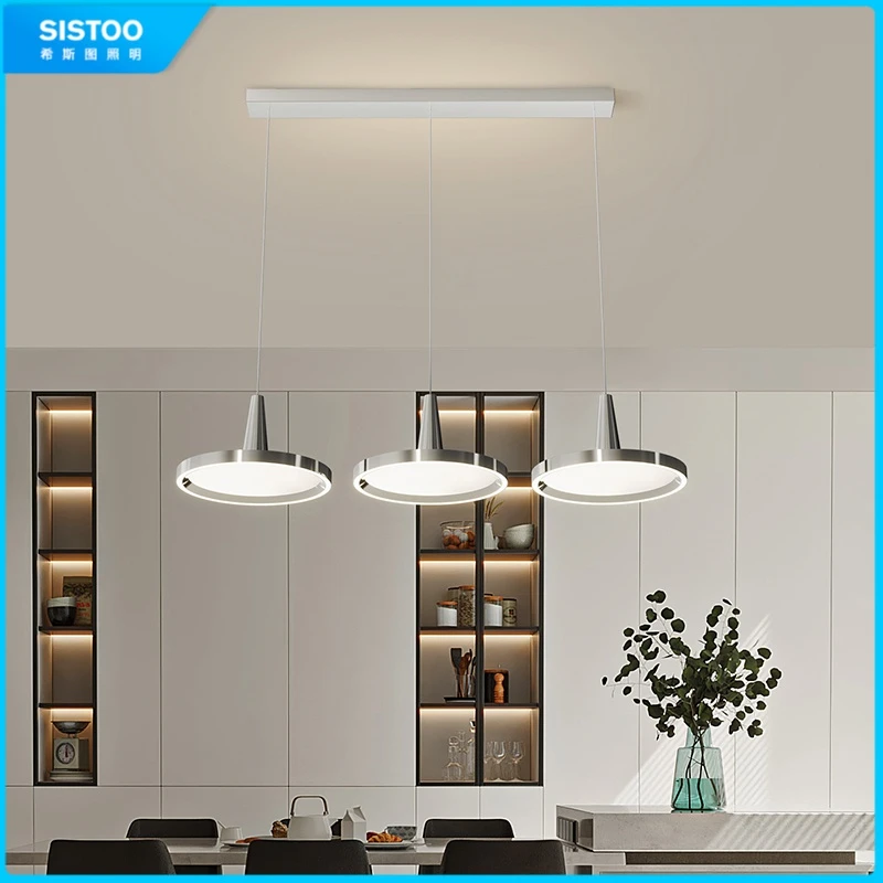 全光谱三头餐厅吊灯现代简约吧台新款包豪斯飞碟饭厅餐桌灯具