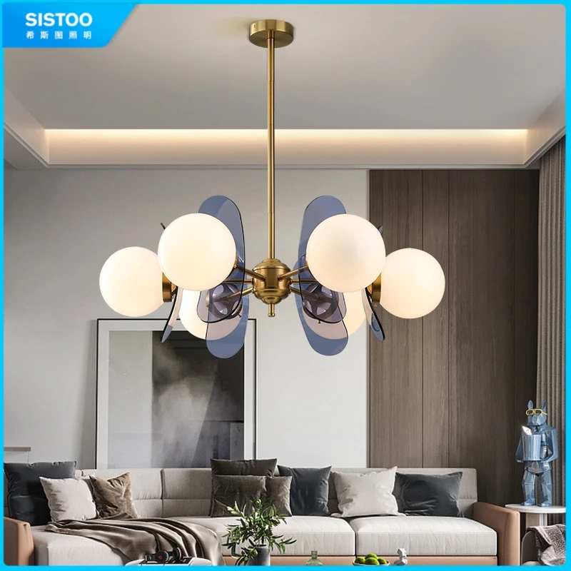 孟菲斯中古vintage吊灯彩色亚克力客厅灯餐厅护眼包豪斯卧室吊灯