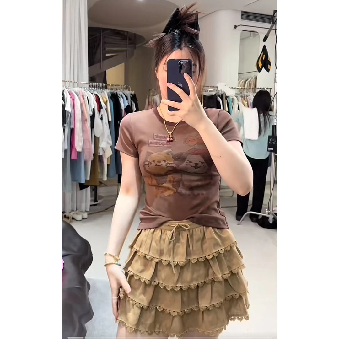 珠片花边短裙 Q593