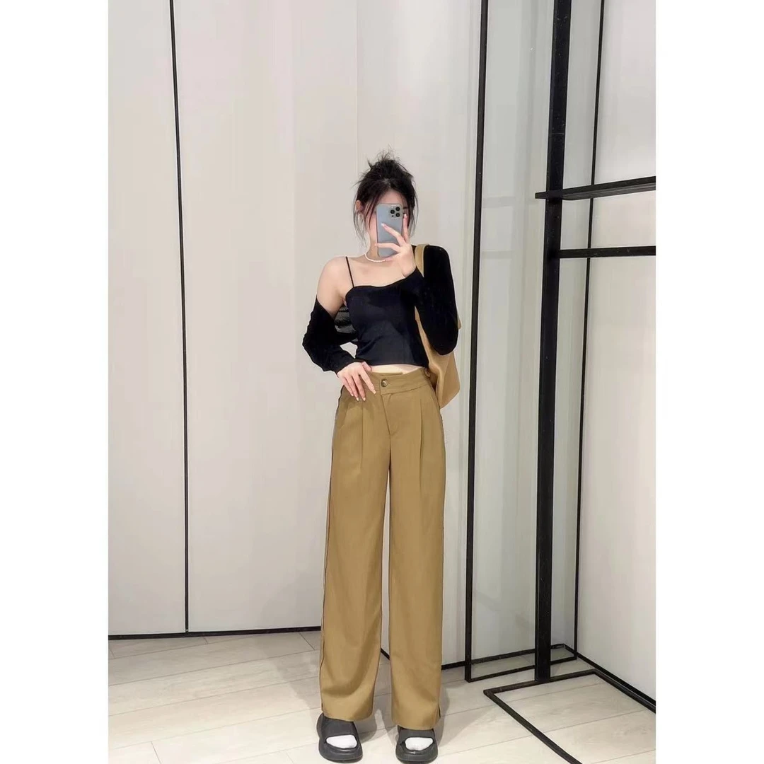 G78 宽松毛边阔腿裤