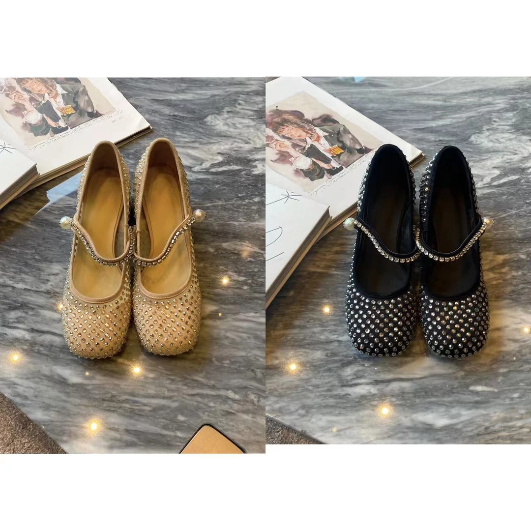 2327-3 满钻中跟单鞋（跟高：5CM）