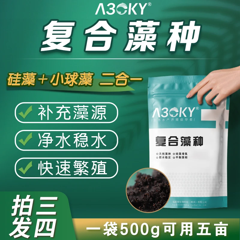 复合藻硅藻小球藻二合一水产养殖适用饵料降氨氮增氧肥水常备产品