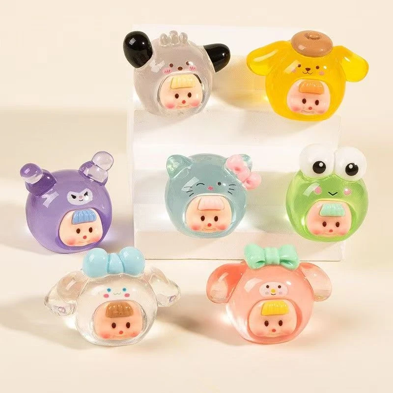 【直播代拆】高透三丽鸥多妹车载家居，办公室可爱治愈创意树脂摆件