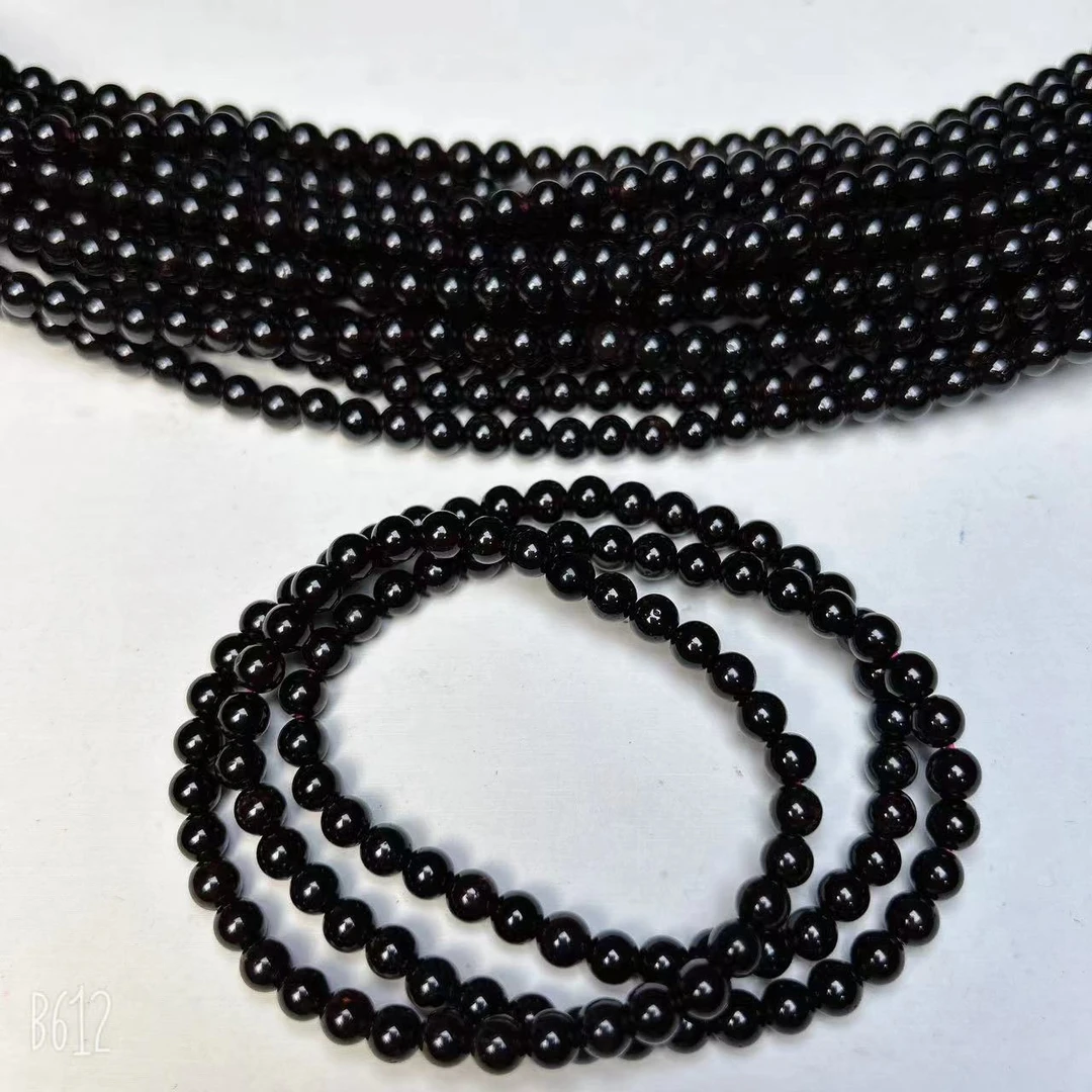 5mm净体石榴石紫牙乌三圈多样性发货