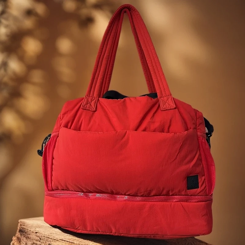 122红色加厚手提单肩旅行包
