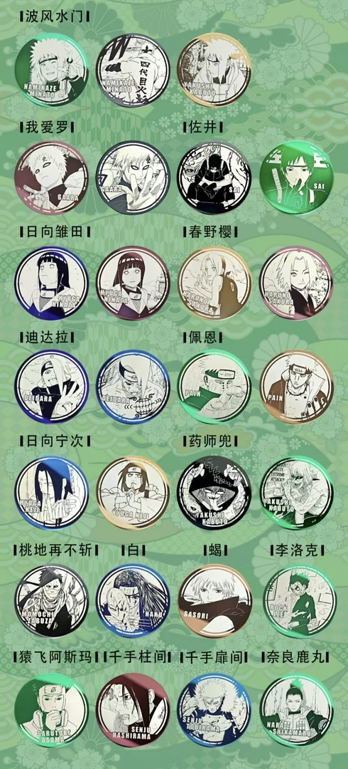 小志拆卡（火影忍者）原画线稿 金属镜面 吧唧 收藏盲盒