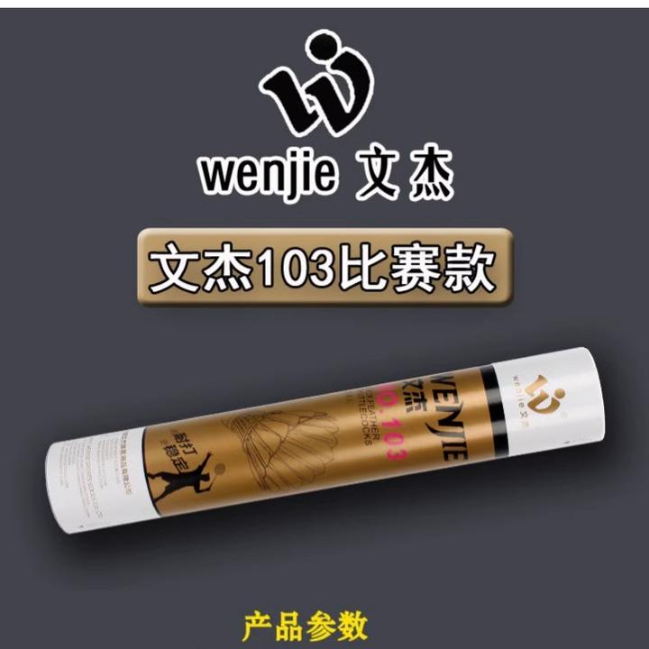 文杰103羽毛球耐打 飞行稳定鹚鸪鸭全圆球馆专业训练比赛用12只装