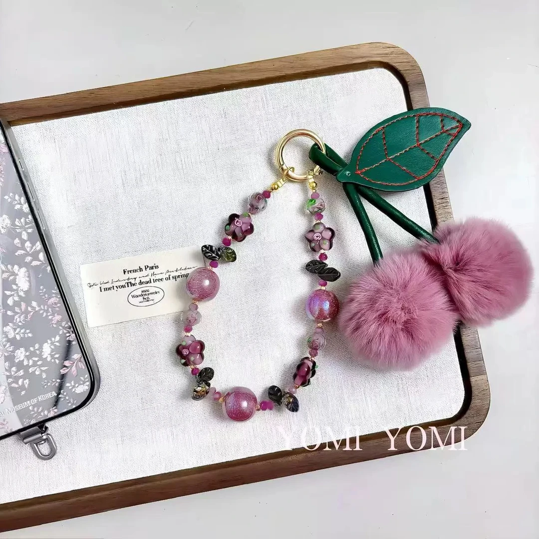 卡庭原创精致百搭手机链 樱桃K671