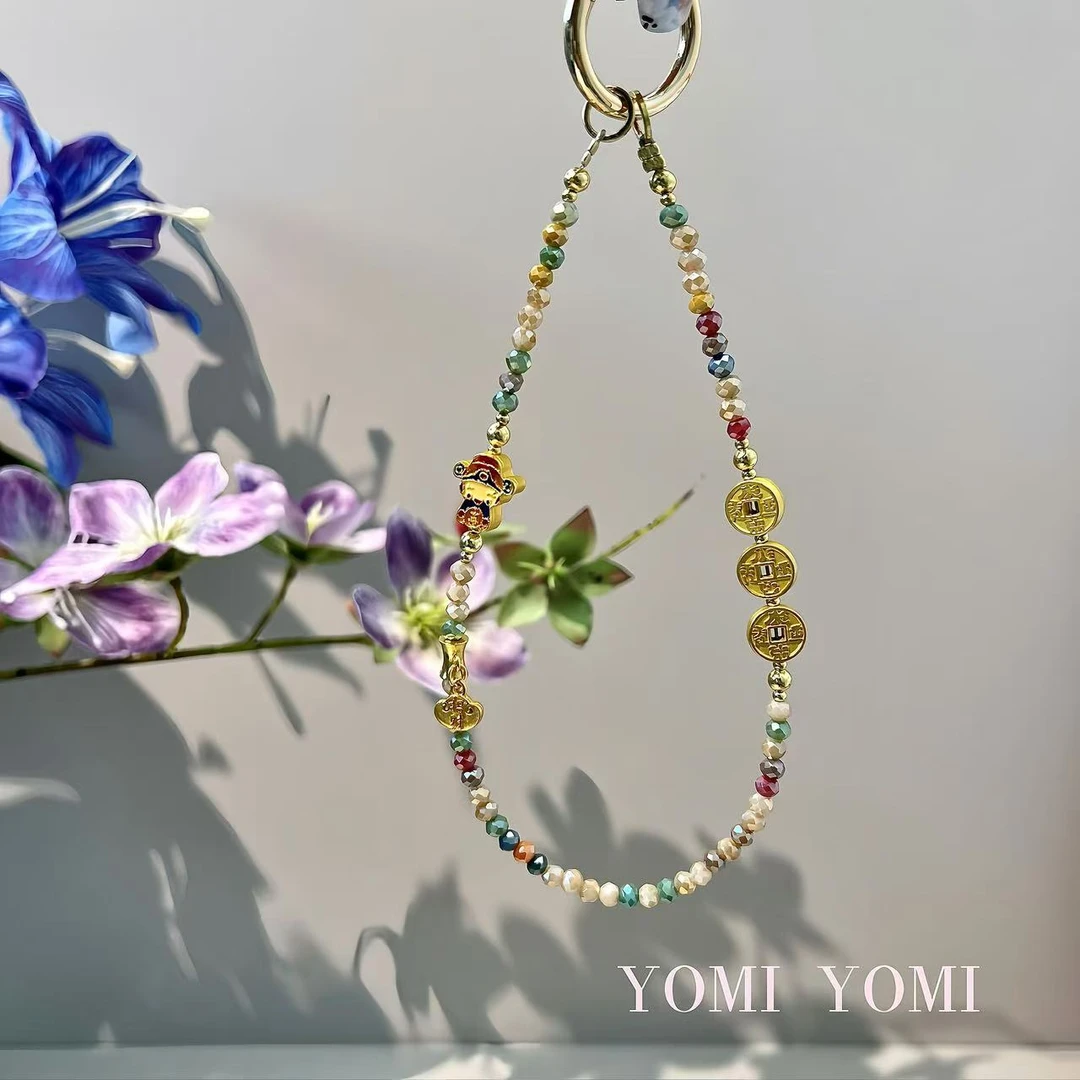 尤米饰品卡庭原创新中式手机链财神敦煌水晶串珠国风 敦煌晶晶