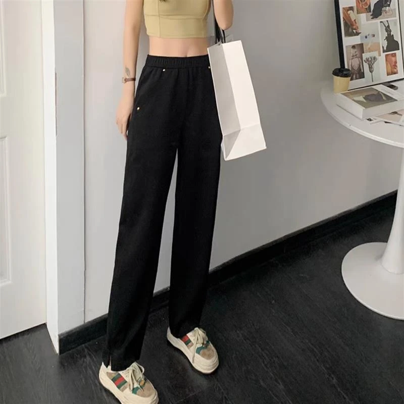 B2307欧货设计感休闲卫裤女小心机运动裤