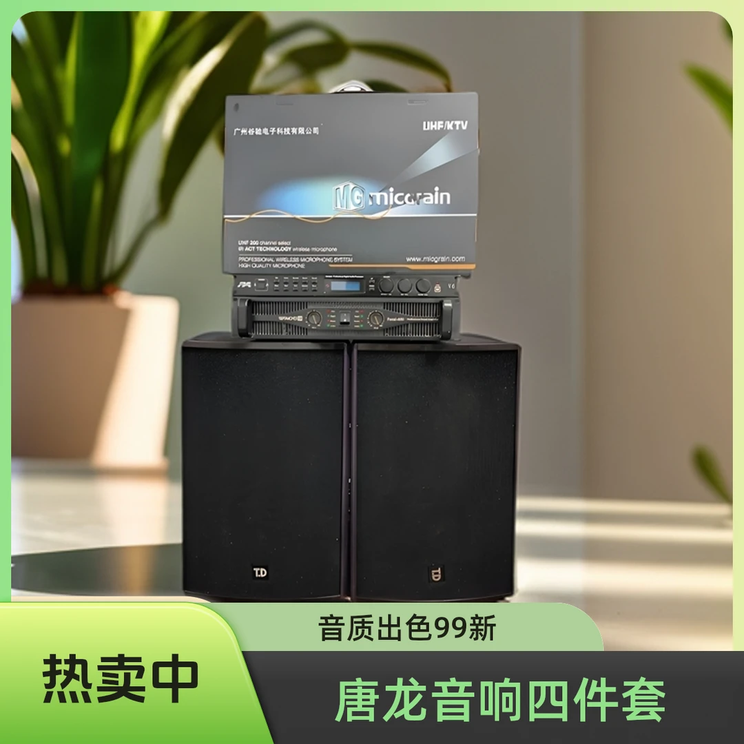99新  唐龙焦点FOCAL-Q12SI四件套（音响+功放+效果器+话筒）不包邮