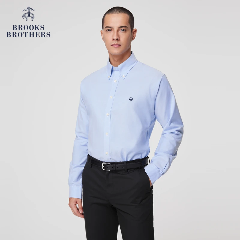 Brooks Brothers/布克兄弟男士秋冬牛津纺扣结领休闲长袖衬衫