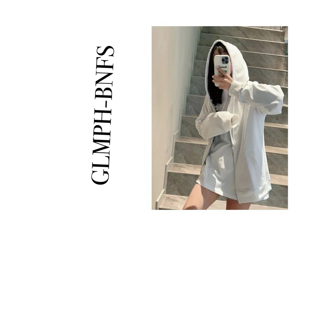 GLMPH-BNFS【小迪外套】简约宽松长袖百搭休闲连帽中性情侣外套-219