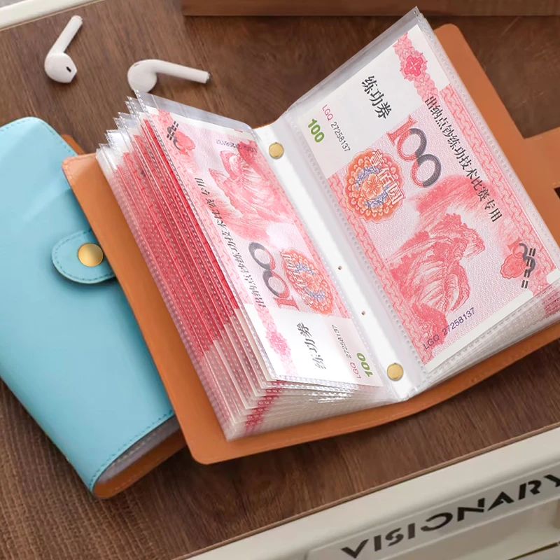 爆款现金存钱本纸币纪念钞收藏册大容量搭扣防水收纳册家庭理财本