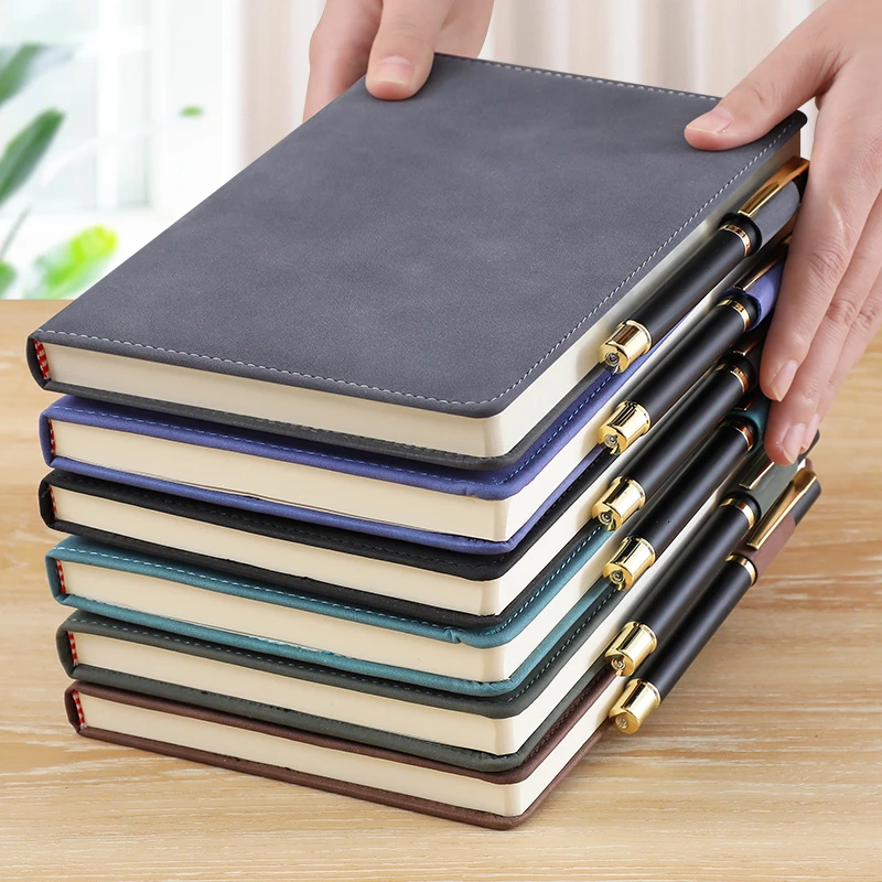 A5高档商务羊巴笔记本240页加厚办公记事本皮质学生日记本可定制