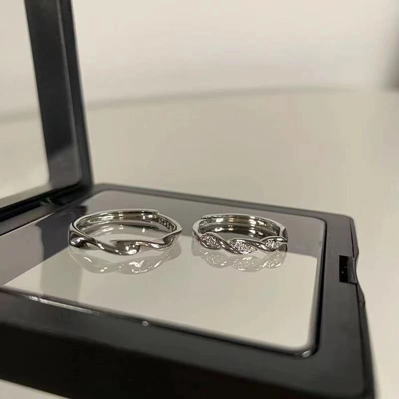 爱无止境戒指情侣款一对戒闺蜜ins小众设计可调节气质高