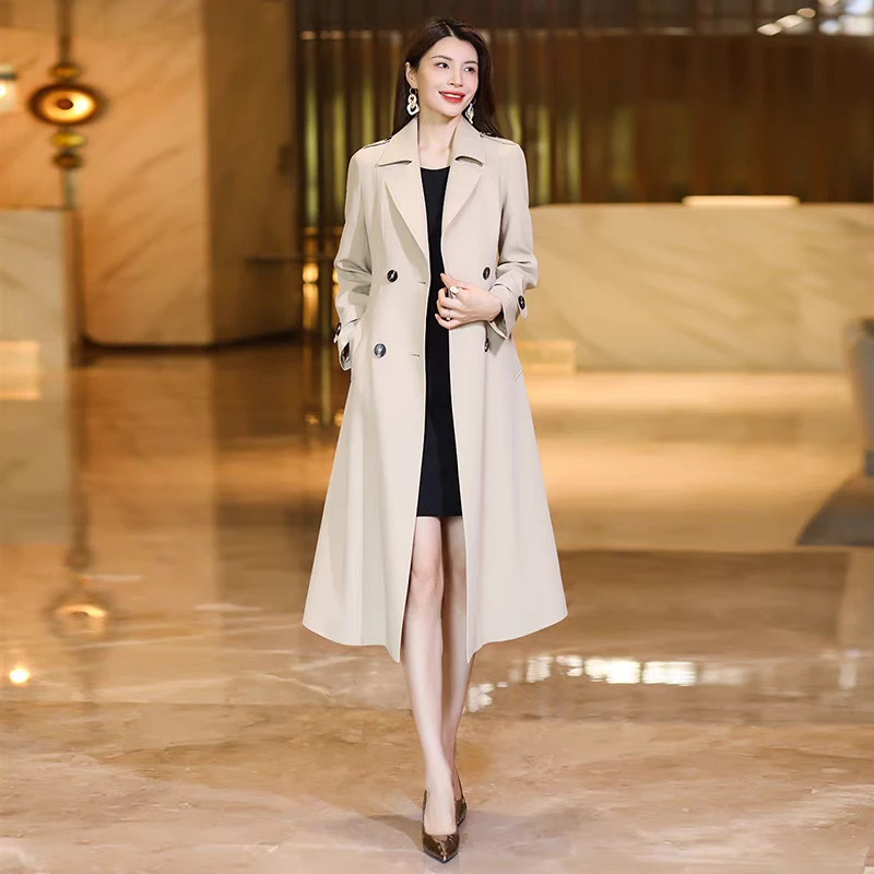 2025年春季新款高端大气上档次中长款风衣外套