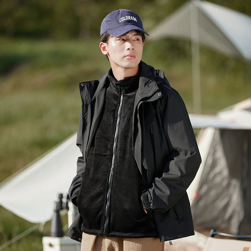 雪中飞2024新款男装休闲加厚三合一防风雅丹冲锋衣服X40536329F