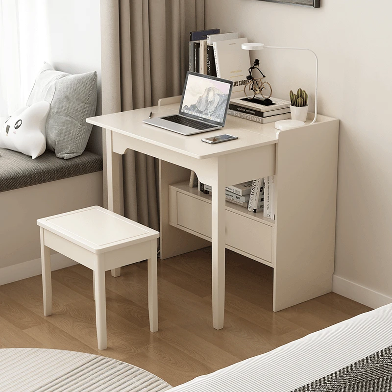 折叠书桌一体小户型简约卧室儿童学习桌书架办公桌学生写字桌课桌