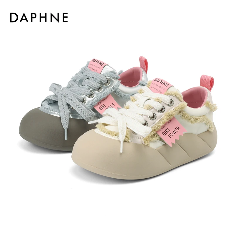 达芙妮松糕厚底面包鞋气质新款春秋季丑萌时尚百搭运动休闲软底鞋