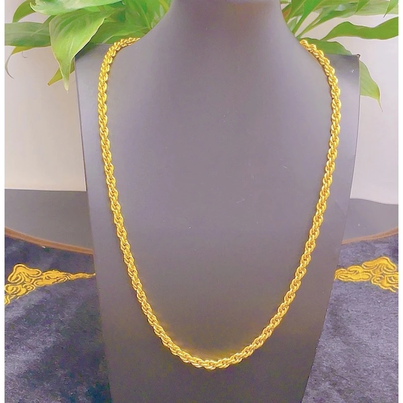 合金项链 细麻花项链60长