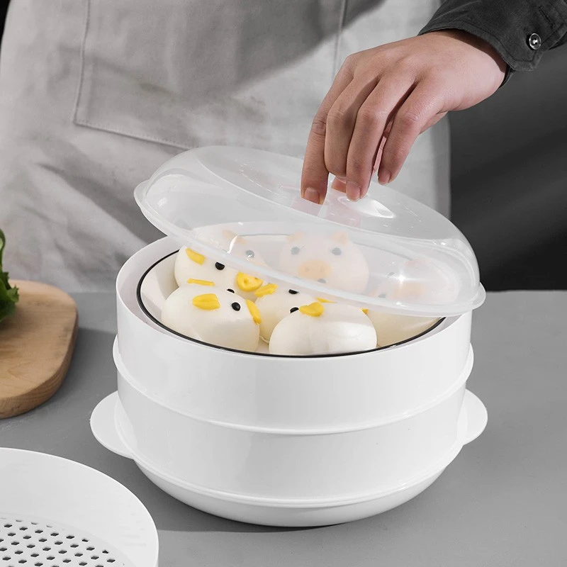 微波炉蒸笼专用食品级耐高温加水热菜神器馒头容器蒸米饭多层蒸屉