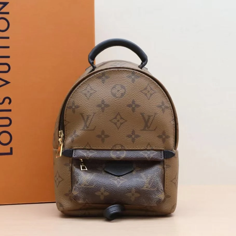 99新 LouisVuitton/路易威登 老花拼色mini小书包/双肩包/楠楠