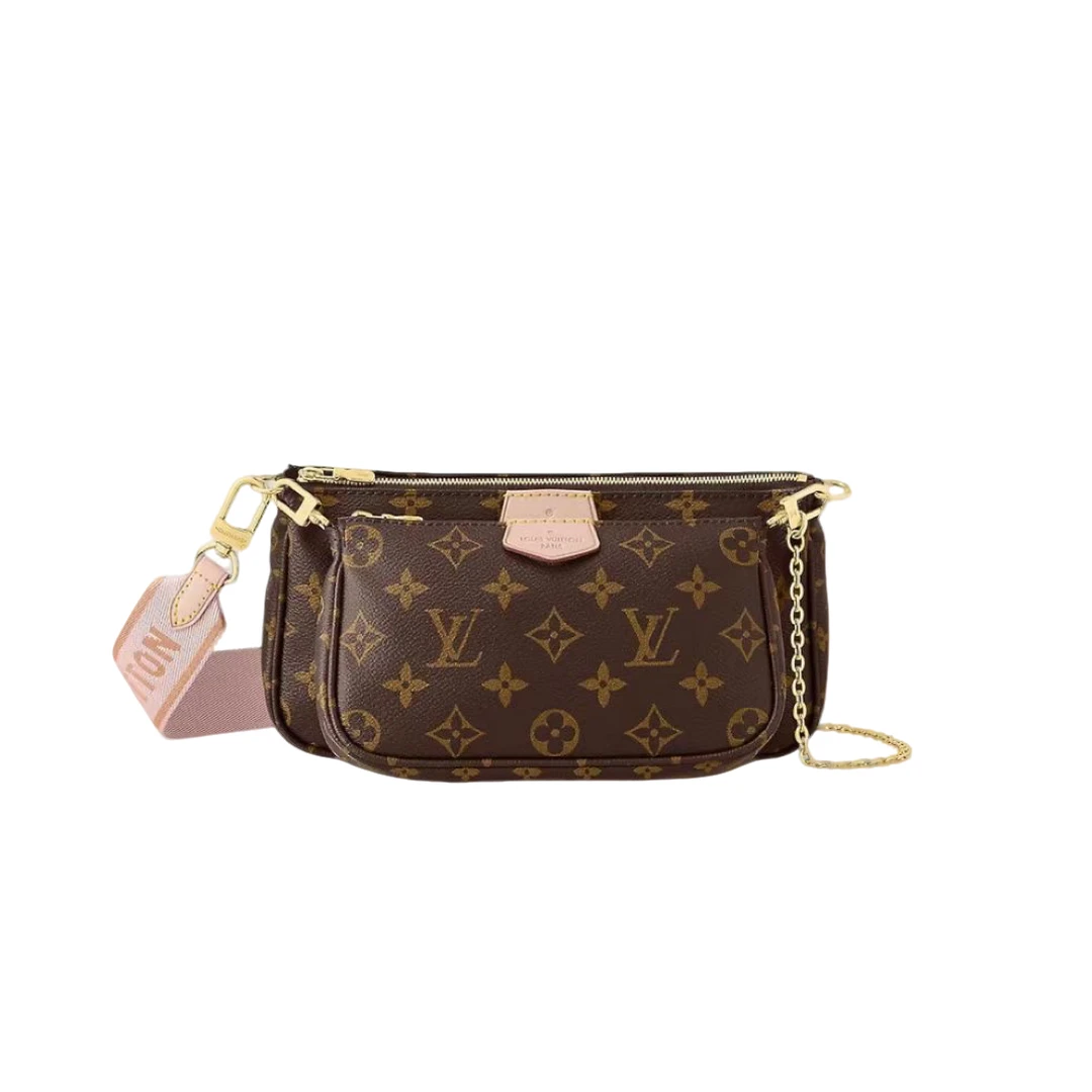 99新 LouisVuitton/路易威登 粉五合一单肩斜挎包/理理