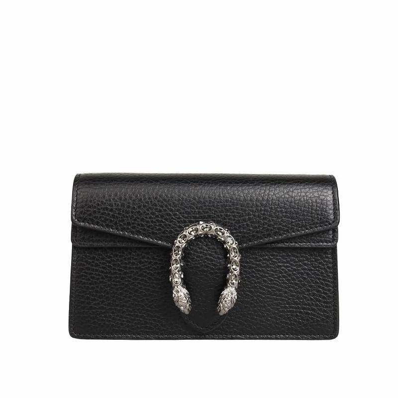 99新 GUCCI/古驰 黑皮酒神迷你女士单肩斜挎包（严选）