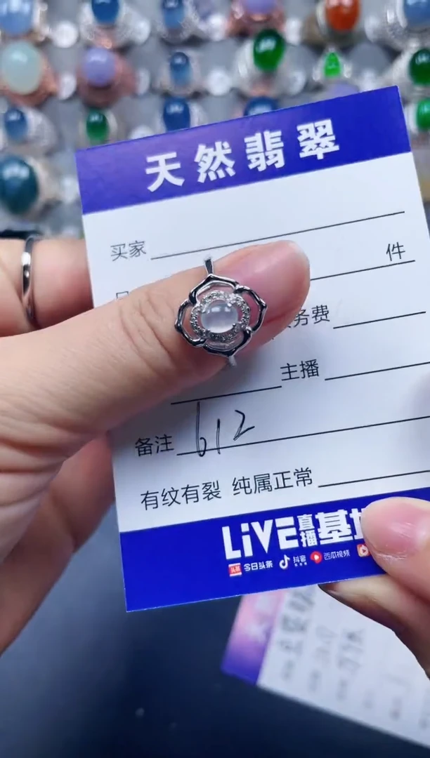 【闪购商品】翡翠戒指银S925镶嵌0612
