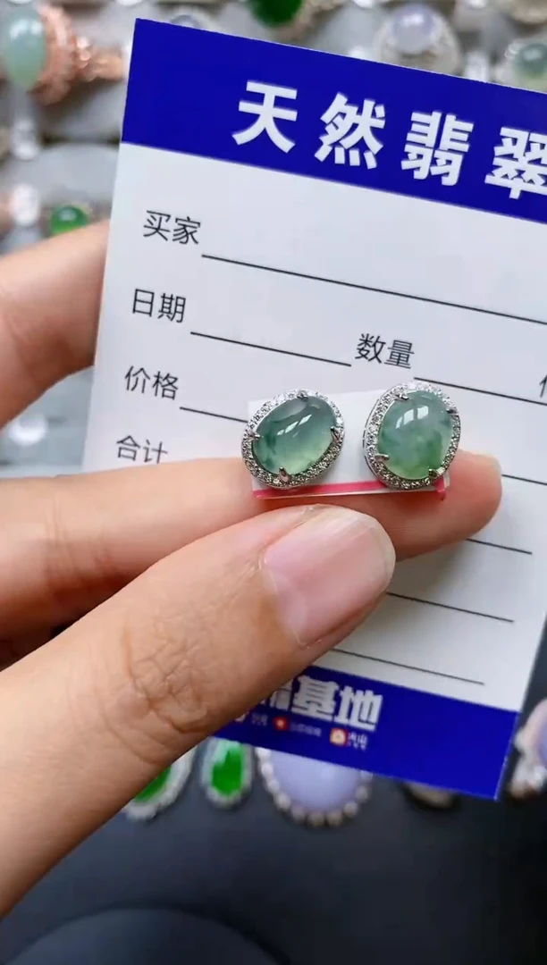 【闪购商品】翡翠耳饰银S925镶嵌0925