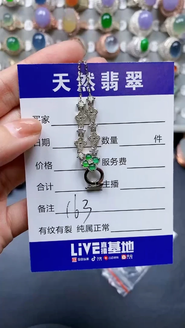 【闪购商品】翡翠颈饰银S925镶嵌0163