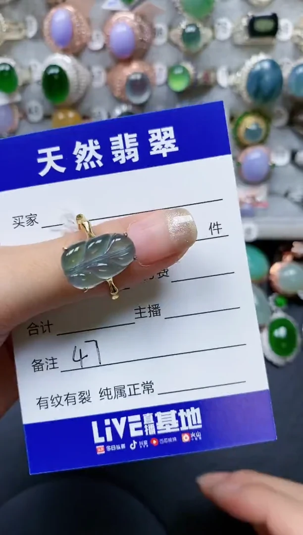 【闪购商品】翡翠戒指银S925镶嵌0047