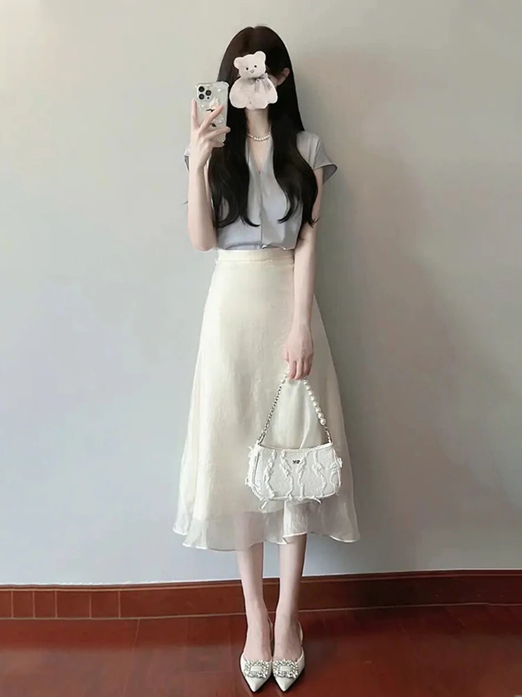 套装女装轻奢高级感衬衣半身裙夏季气质穿搭一整套半身裙两件套女