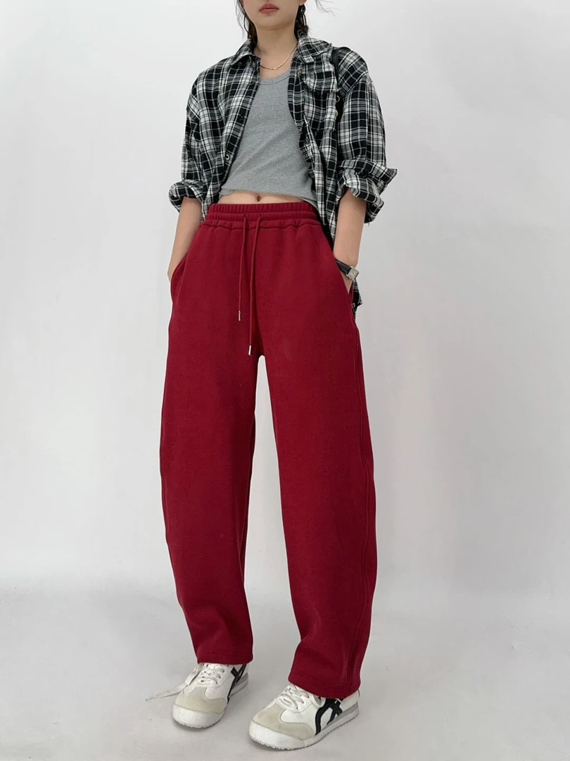 042【冬季新款】明线拼接简约纯色10级防风弯刀裤（0912）