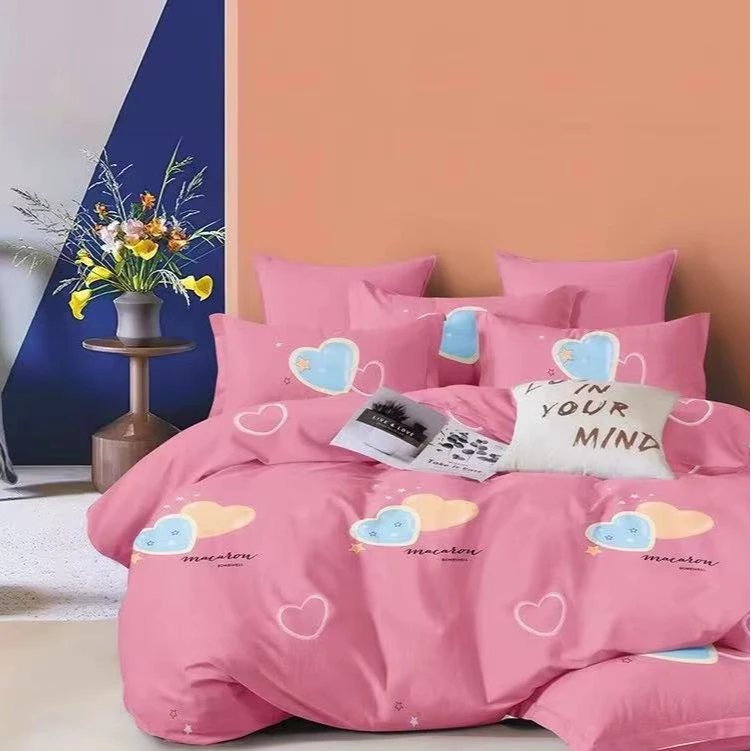 优选澳绒磨毛加厚面料单人床单--爱心粉