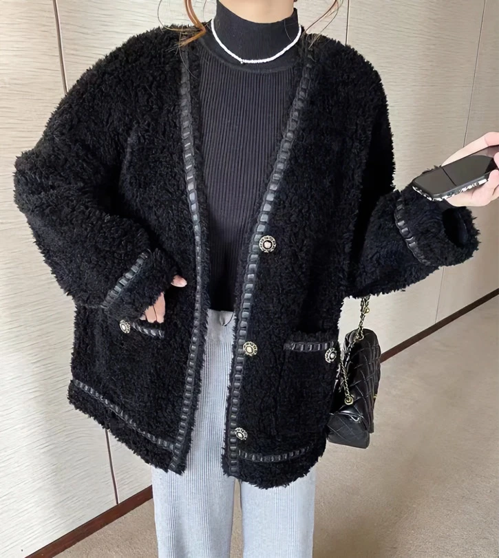 6676V领丝带时尚韩版休闲秋冬小香风