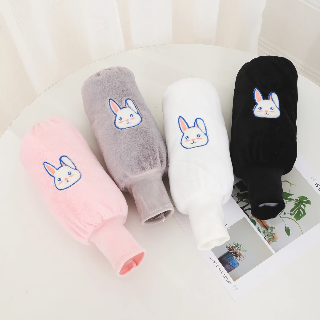 毛绒保暖袖套秋冬款防脏暖手二合一袖套成人儿童时尚卡通