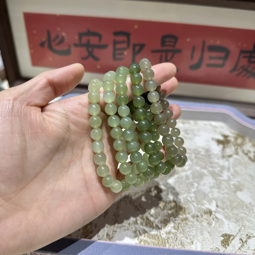 XiYue/单圈和田玉老料晴水手串8mm多样性发一百搭甜美小清新仙女