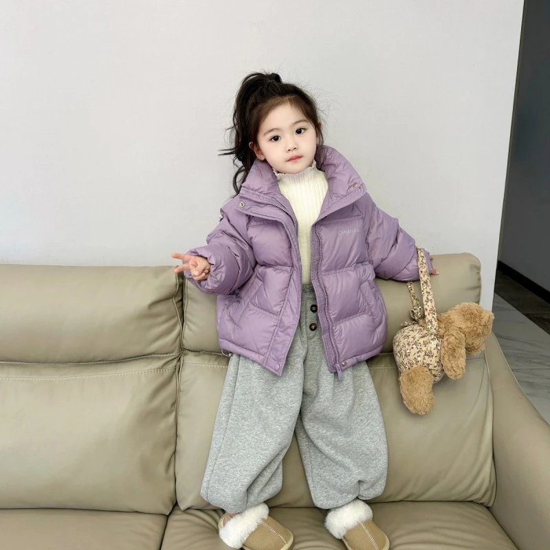 女童山茶花羽绒服2024新款女宝宝外套新款冬季加厚宝宝冬装套装