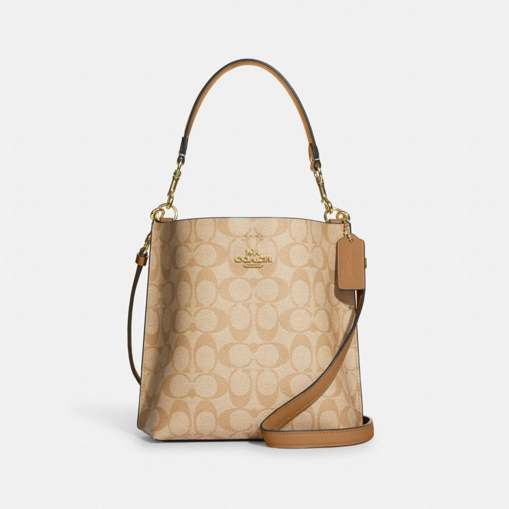 COACH/蔻驰MOLLIE女士经典印花单肩斜挎包水桶包 CA582 美国直邮