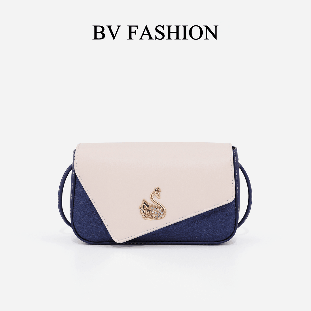BV FASHION经典时尚休闲百搭撞色女士斜挎小方包DU24063525宝蓝色