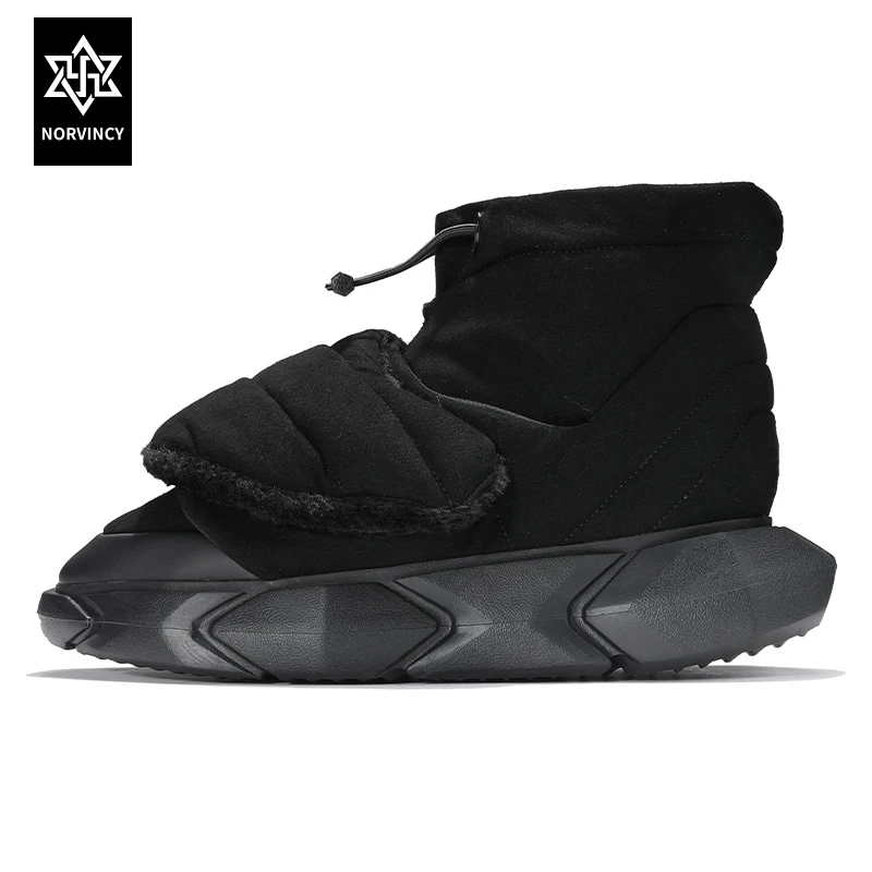 诺凡希新款情侣款雪地靴魔术贴保暖防水防滑休闲时尚东北户外棉靴